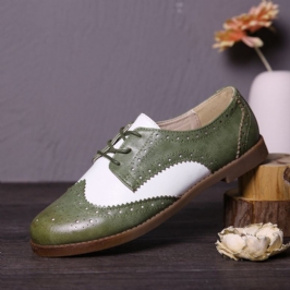 Värilliset Block Lace Up Rennot Naisten Brogue Flats -kengät