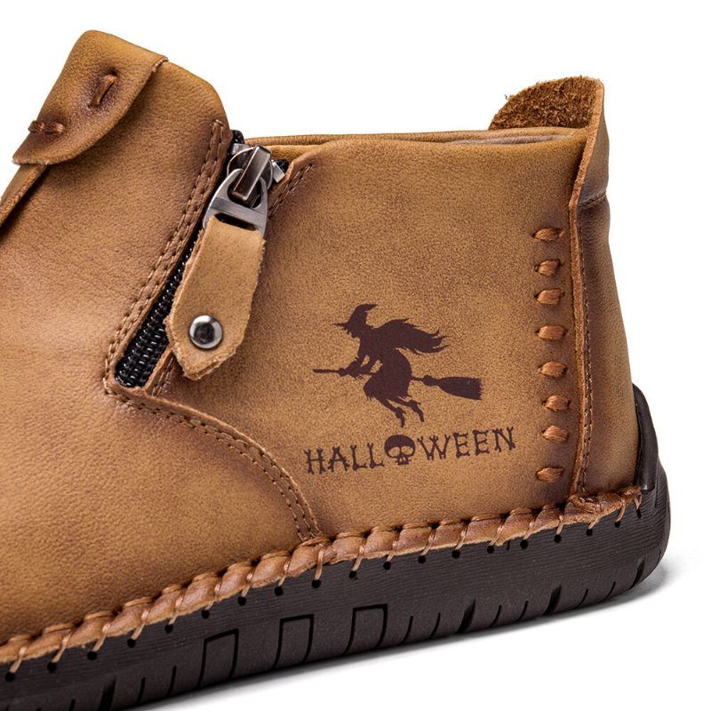 Miesten Halloween-kuvioinen Sisustus Käsinompelu Kumi Törmäyksenestovarvas Liukumattomat Nilkkurit