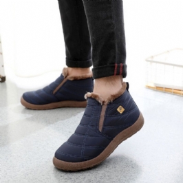 Miesten Kevyet Mukavat Slip-on High-top Plus Velvet Lämpimät Lumisaappaat Puuvillakengät