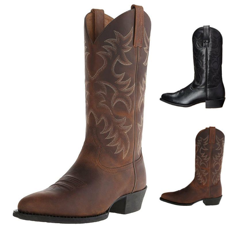 Miesten Klassiset Teräväkärkiset Mukavat Puettavat Cowboysaappaat