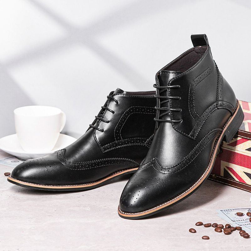 Miesten Mikrokuituliina Pehmeä Pohja Ontto Hengittävä Kulutusta Kestävä Retro Casual Martin-saappaat