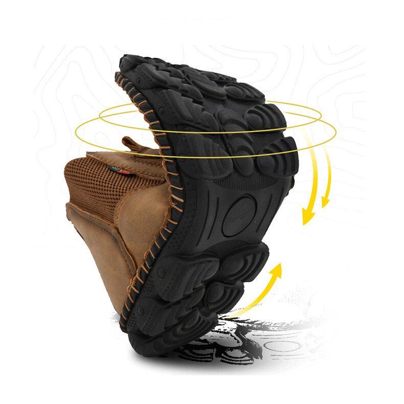 Miesten Mikrokuitunahka Mukava Pehmeä Pohja Joustava Slip On Hand Ompelevat Chelsea Saappaat