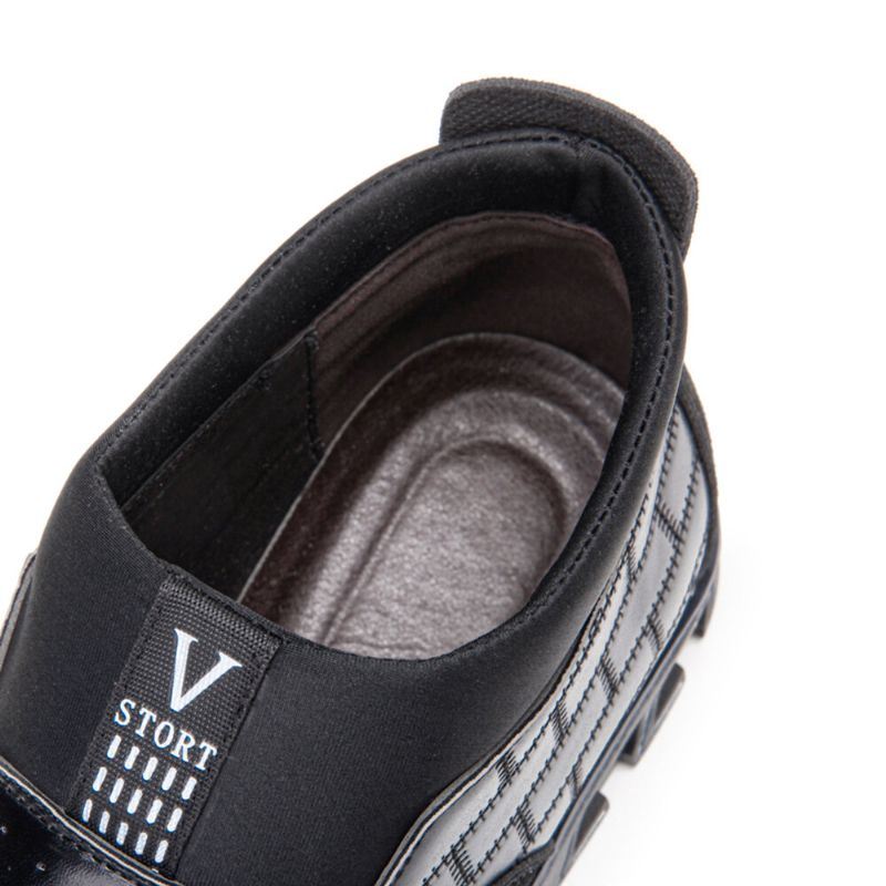 Miesten Ompelevat Ruudulliset Mukavat Business Casual Slip On Nahkaiset Nilkkurit