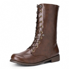 Miesten Retro Liukumaton Nappi Rennot Nauhat Western Boots