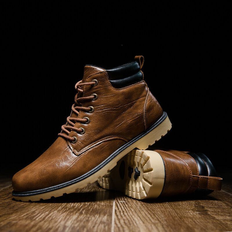 Miesten Retro Outdoor Mukavat Liukumattomat Casual Tooling Boots