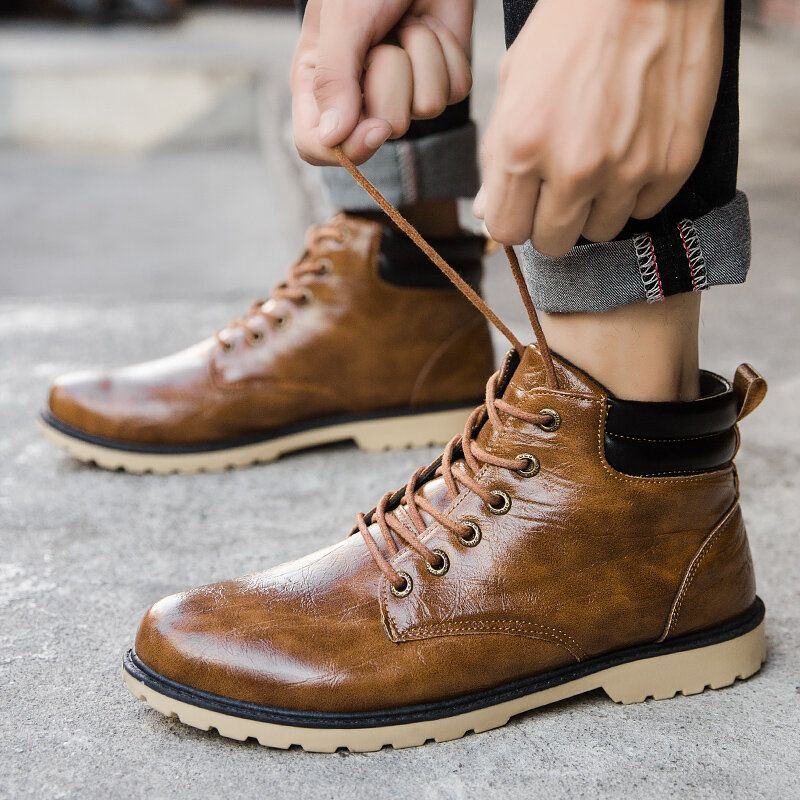 Miesten Retro Outdoor Mukavat Liukumattomat Casual Tooling Boots