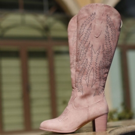 Naisten Isokokoiset Retrokokoiset Paksukorkoiset Cowboy-saappaat