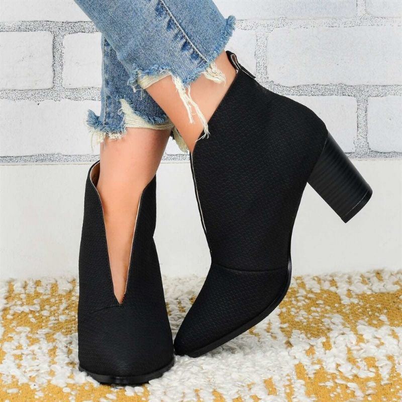 Naisten Plus Size Retro Retro Teräväkärkiset Korkeakorkoiset Avoimet Vamp-saappaat