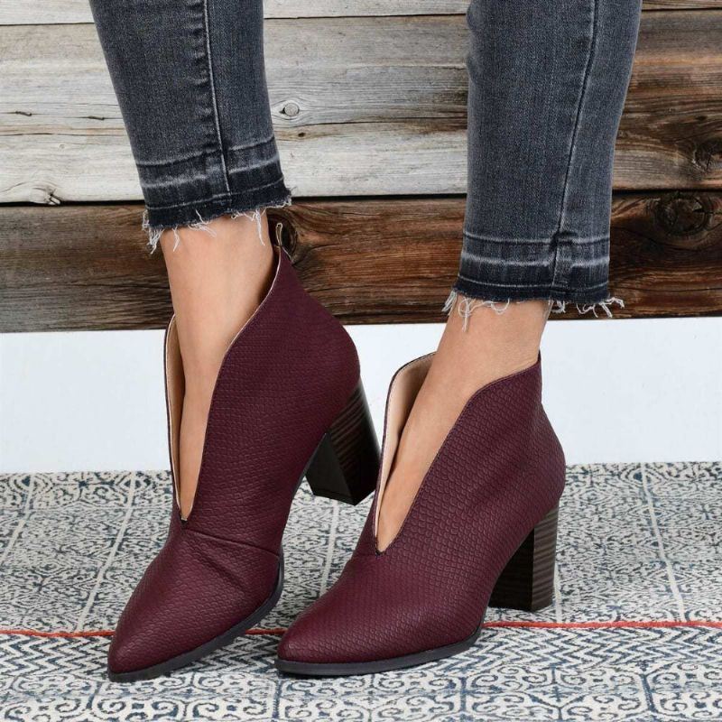 Naisten Plus Size Retro Retro Teräväkärkiset Korkeakorkoiset Avoimet Vamp-saappaat