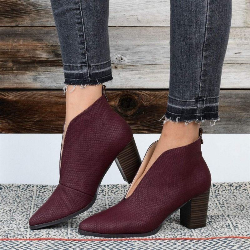 Naisten Plus Size Retro Retro Teräväkärkiset Korkeakorkoiset Avoimet Vamp-saappaat