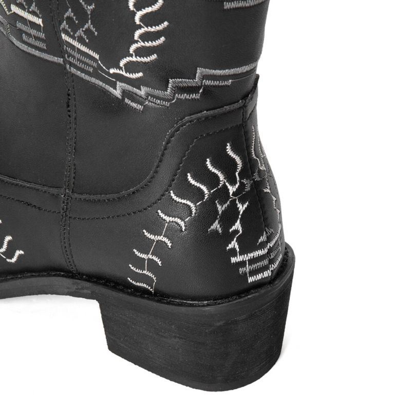 Naisten Rento Teräväkärkinen Vintage Brodeeratut Western Cowboy -saappaat Martin Boots