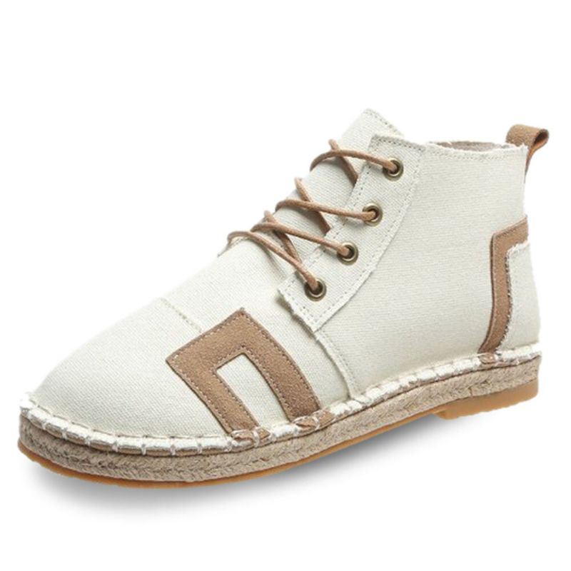 Naisten Retro Rento Nauhoitus Mukavat Käsinompeleet Espadrillit Litteät Lyhyet Saappaat