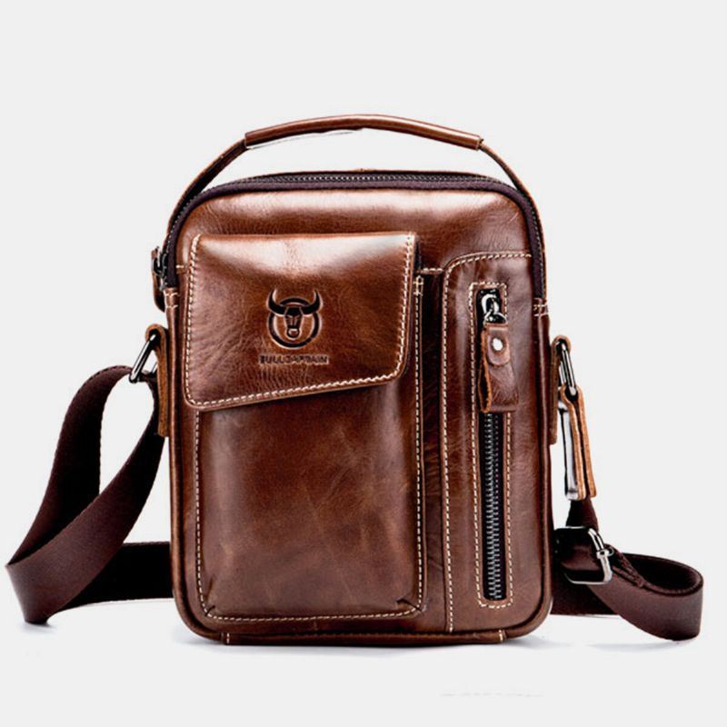 Aitoa Nahkaa Business Messenger Bag Vintage Mini Olkalaukku Crossbody Laukku Miehille