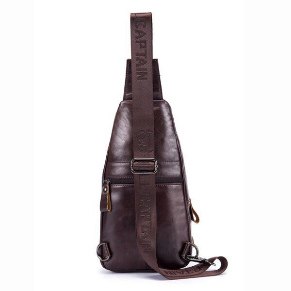 Aitoa Nahkaa Oleva Retro-rintalaukku Ulkokäyttöön Vapaa-ajan Päiväreppu Crossbody-laukku Miehille