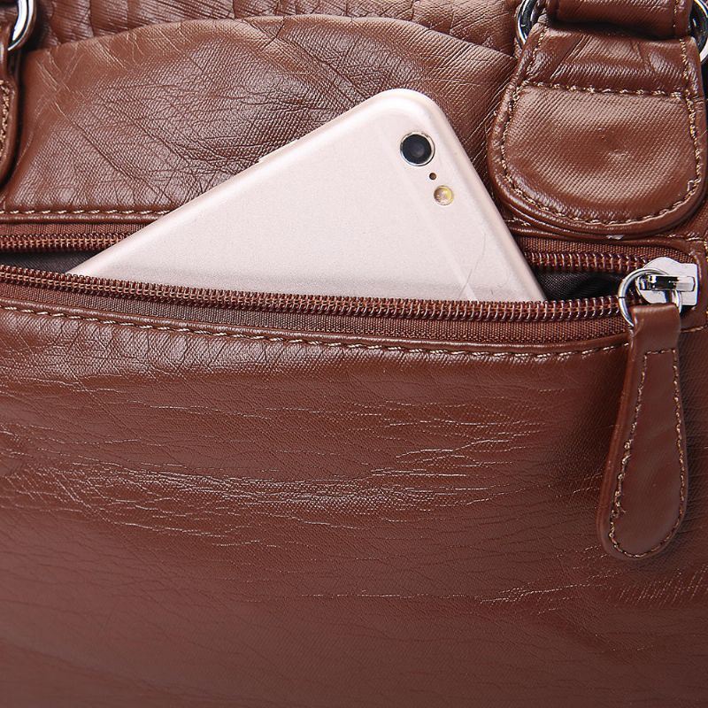 Angel Kiss Naisten Pehmeä Nahka Monitaskuinen Moottoripyörälaukku Olkalaukku Crossbody Laukku Käsilaukku