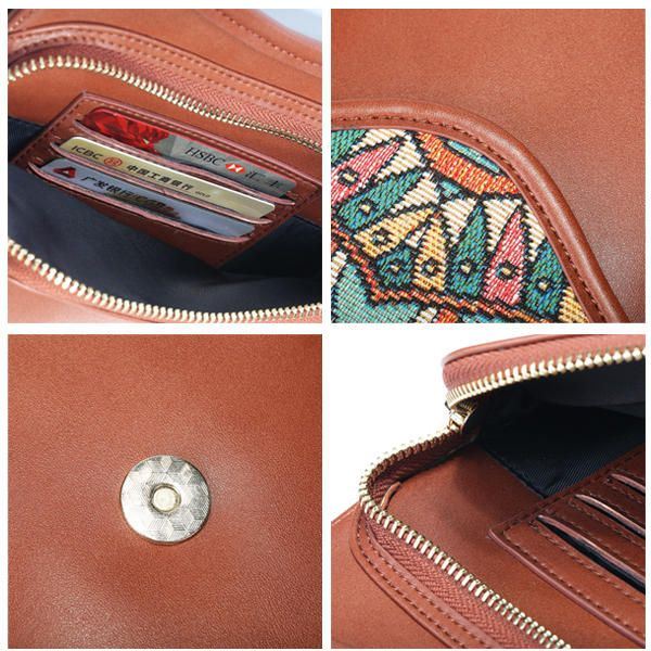 Bohemian Style Retro Canvas Kukkapainatus Naisten Puhelinlaukku Olkalaukku Crossbody