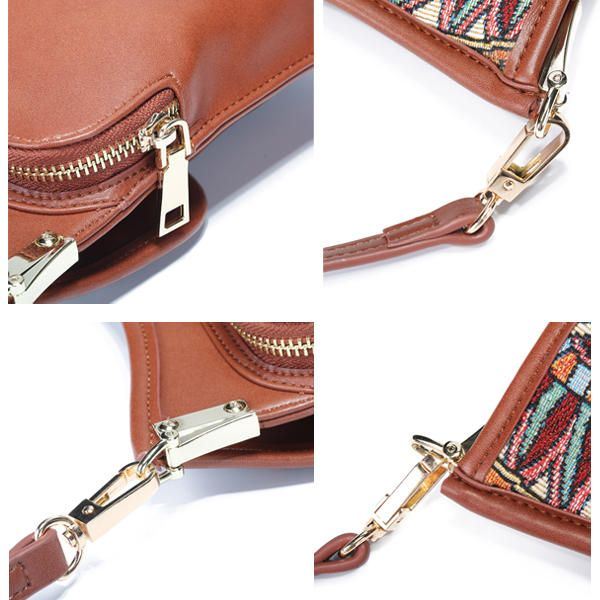 Bohemian Style Retro Canvas Kukkapainatus Naisten Puhelinlaukku Olkalaukku Crossbody