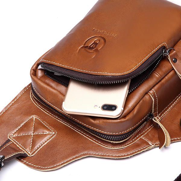Bullcaptain® Miesten Aidosta Nahasta Valmistettu Kantolaukku Business Casual Outdoor Crossbody -laukku Ipad Minille