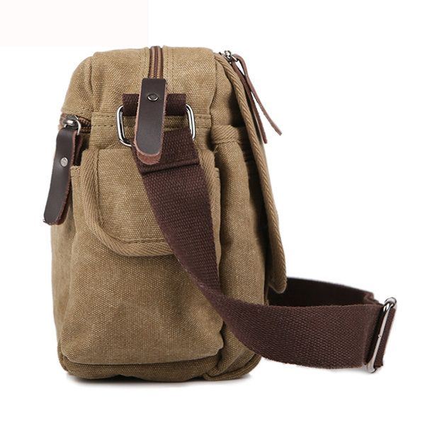 Kangas Ulkoilu Vapaa-aika Olkapäät Miesten Naisten Retro Kapasiteetti Crossbody Laukku