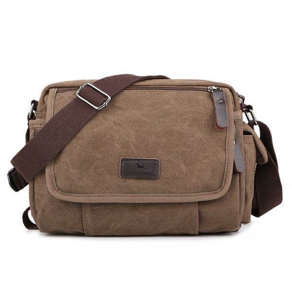 Kangas Ulkoilu Vapaa-aika Olkapäät Miesten Naisten Retro Kapasiteetti Crossbody Laukku