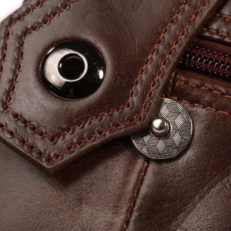 Lehmännahkainen Monitoimipuhelinkukkaro Vintage Crossbody Bag Öljyvaha Vyötärölaukku Miehille