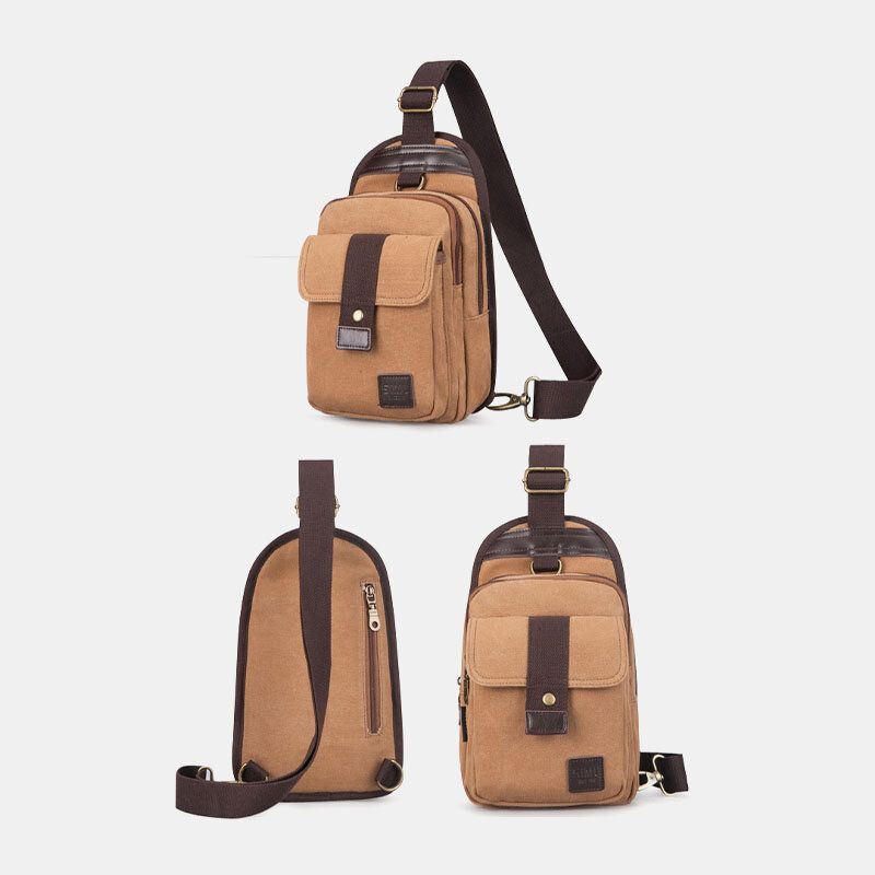 Men Vinatge Varkaudenesto Canvas Rintalaukku Olkalaukku Crossbody Laukku