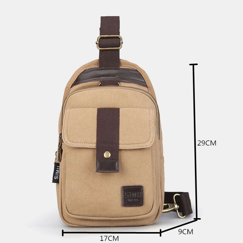 Men Vinatge Varkaudenesto Canvas Rintalaukku Olkalaukku Crossbody Laukku