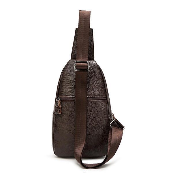 Miehet Naiset Aitoa Nahkaa Oleva Rintalaukku Muoti Retro Rento Crossbody -laukku 3 Väriä