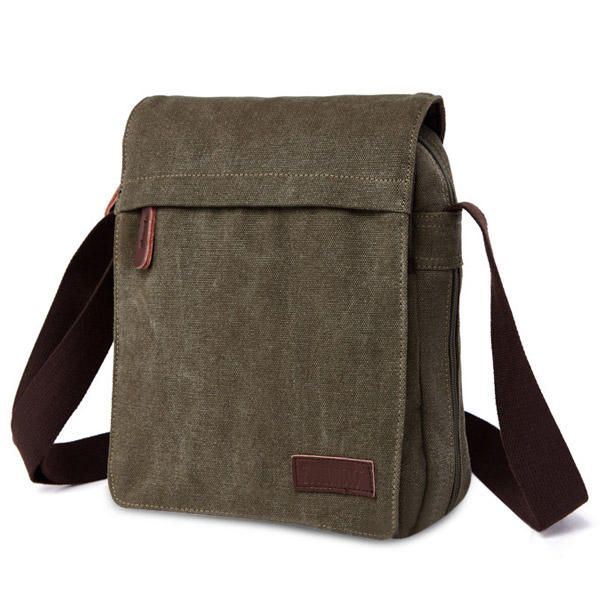 Miehet Naiset Canvas Vapaa-aika Multi Pocket Crossboby Bag Kapasiteetti Olkalaukku