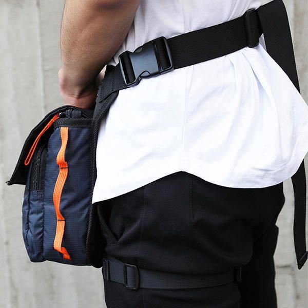 Miehet Naiset Nailon Drop Leg Bag Moottoripyörä Ratsastus Urheilu Vyö Vyötärö Fanny Pack Crossbody Olkalaukku
