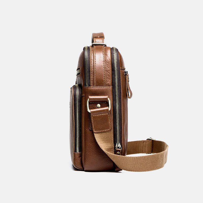 Miesten Aidosta Nahasta Valmistettu Muoti Olkalaukku Crossbody Bag Business Bag