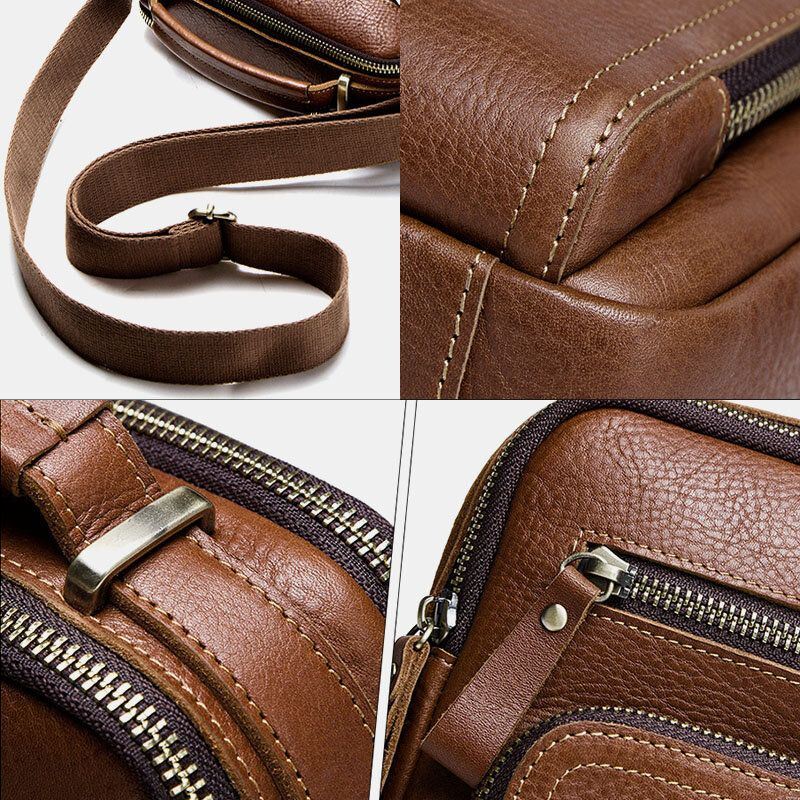 Miesten Aidosta Nahasta Valmistettu Muoti Olkalaukku Crossbody Bag Business Bag