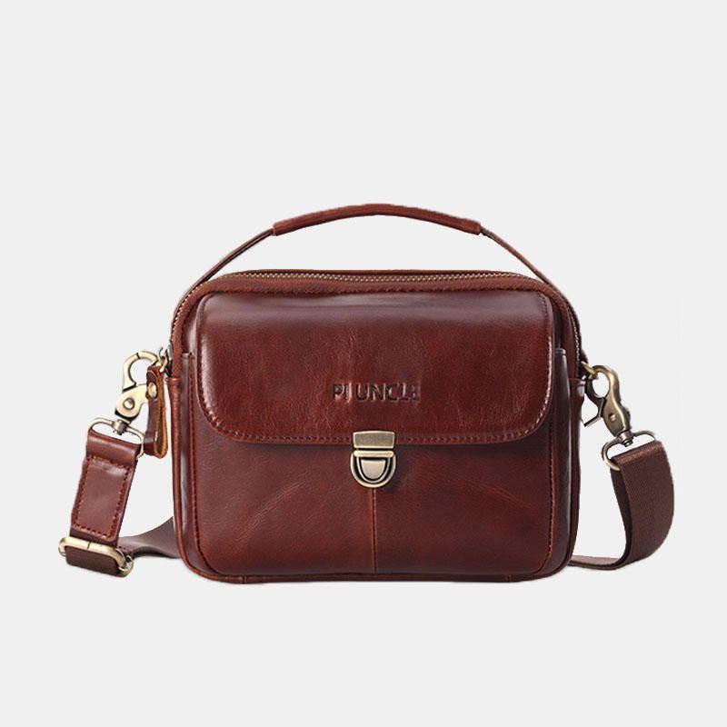 Miesten Aidosta Nahasta Valmistettu Pieni Crossbody Laukku Käsilaukku