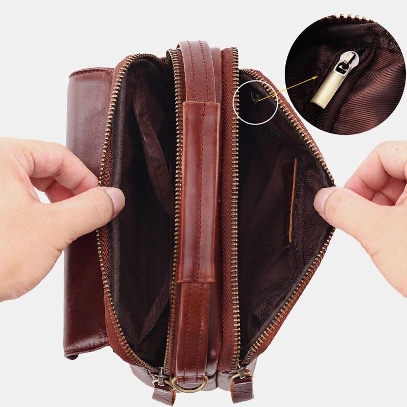Miesten Aidosta Nahasta Valmistettu Pieni Crossbody Laukku Käsilaukku
