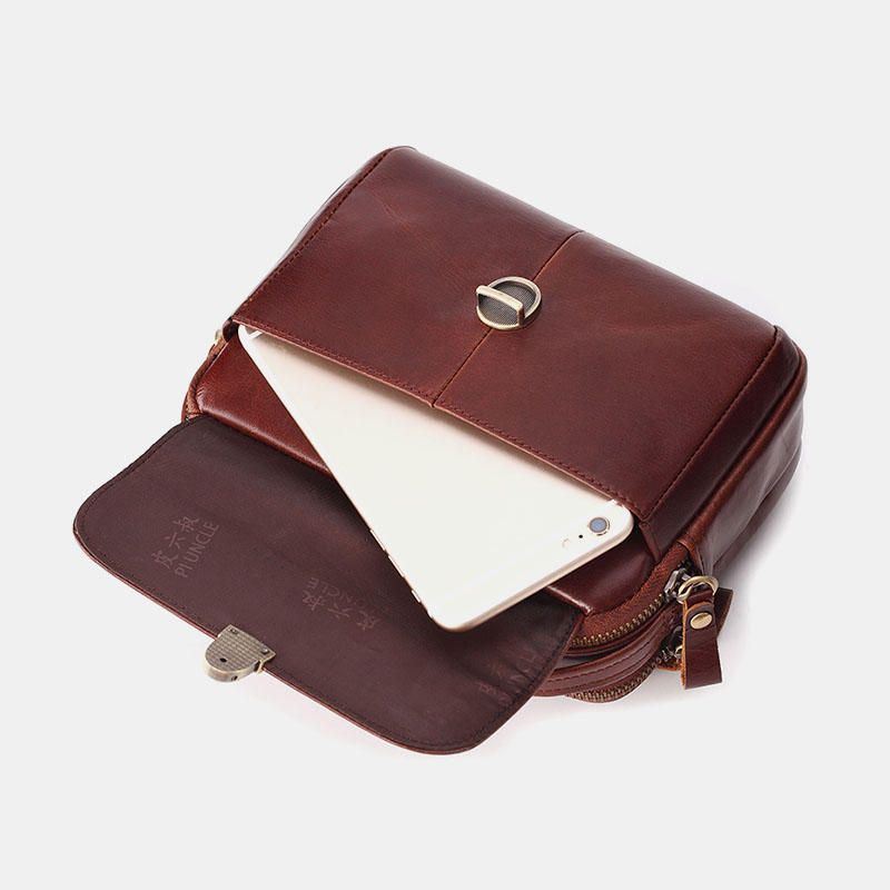 Miesten Aidosta Nahasta Valmistettu Pieni Crossbody Laukku Käsilaukku