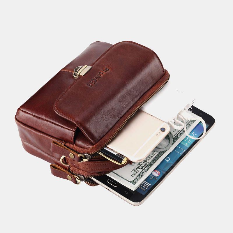 Miesten Aidosta Nahasta Valmistettu Pieni Crossbody Laukku Käsilaukku