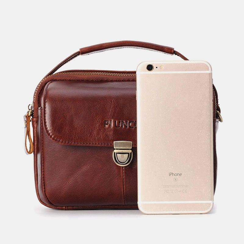 Miesten Aidosta Nahasta Valmistettu Pieni Crossbody Laukku Käsilaukku