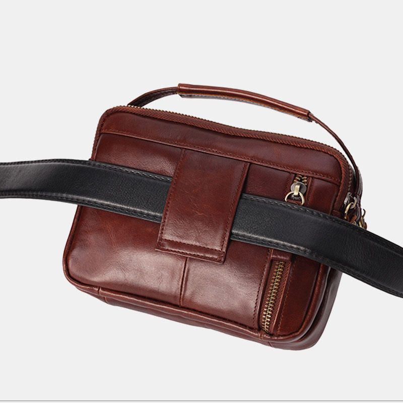 Miesten Aidosta Nahasta Valmistettu Pieni Crossbody Laukku Käsilaukku