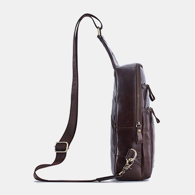 Miesten Aidosta Nahasta Valmistettu Rento Business Crossbody -laukku Rintalaukku Ulkokäyttöön