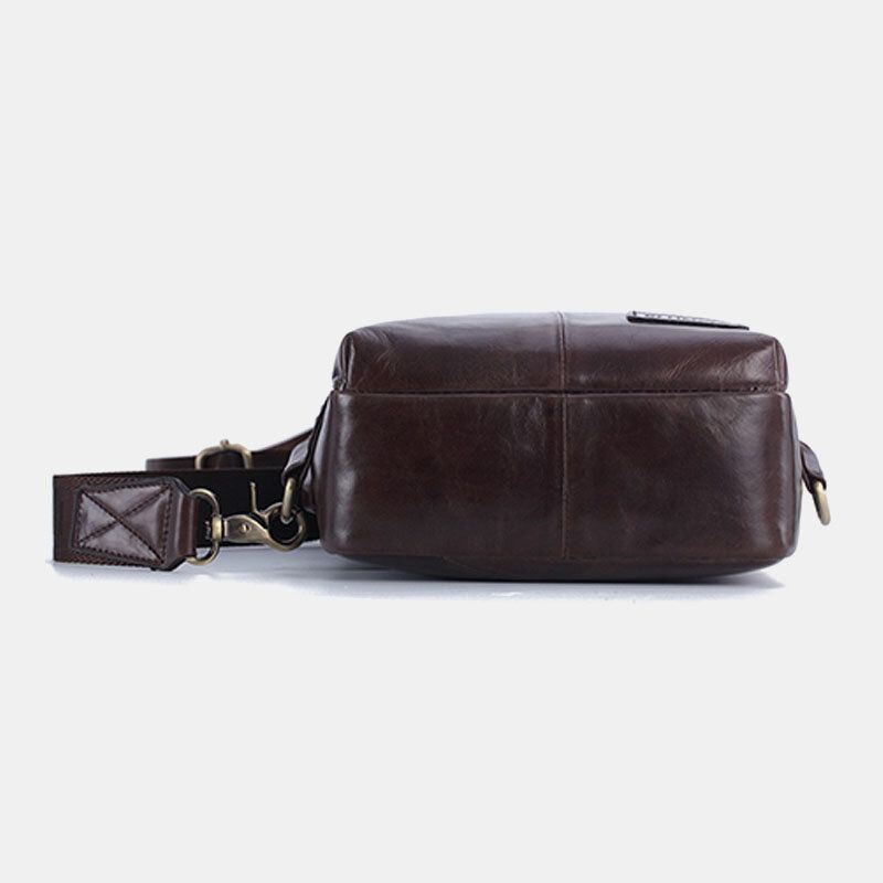 Miesten Aidosta Nahasta Valmistettu Rento Business Crossbody -laukku Rintalaukku Ulkokäyttöön
