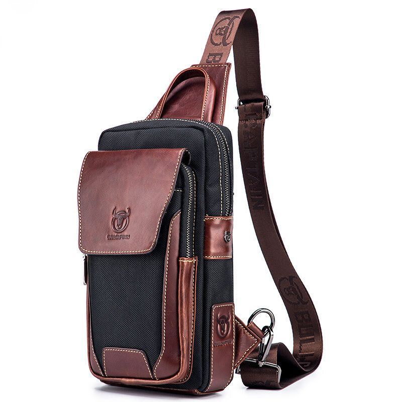 Miesten Aidosta Nahasta Valmistettu Rento Rintalaukku Olkalaukku Crossbody