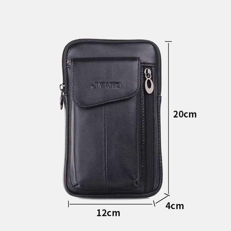 Miesten Aito Nahka 6.5 Tuuman Puhelinlaukku Vyölaukku Vyökassi Crossbody Laukku