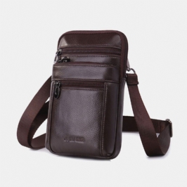 Miesten Aito Nahka 7 Tuuman Puhelinlaukku Vyölaukku Vyökassi Olkalaukku Crossbody Laukku