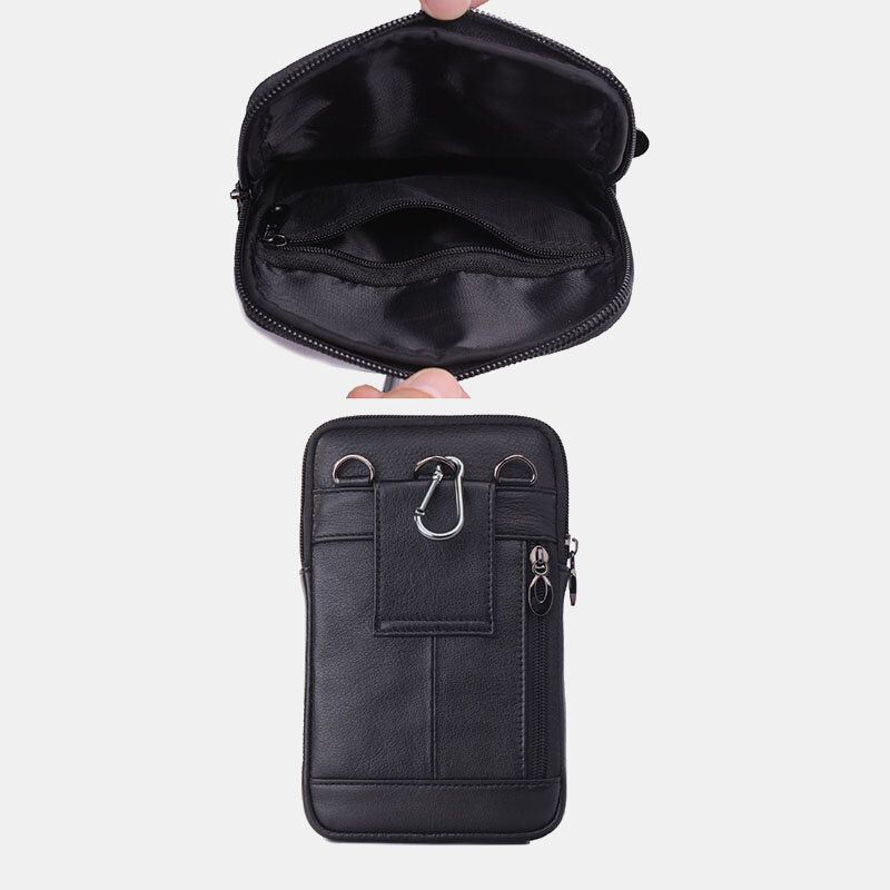 Miesten Aito Nahka 7 Tuuman Puhelinlaukku Vyölaukku Vyökassi Olkalaukku Crossbody Laukku