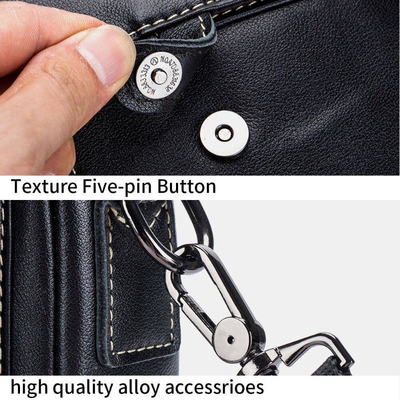 Miesten Aito Nahka Monitaskuinen Vedenpitävä Vintage Käsilaukku Crossbody Laukku Olkalaukku