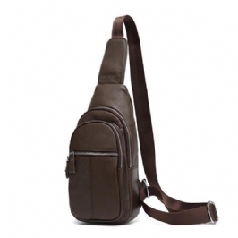 Miesten Aito Nahka Retro Crossbody Laukku Rintalaukku Rento Olkalaukku