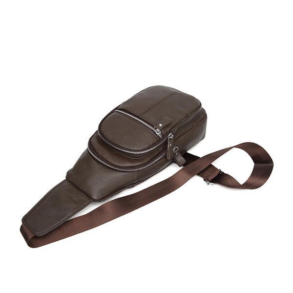 Miesten Aito Nahka Retro Crossbody Laukku Rintalaukku Rento Olkalaukku
