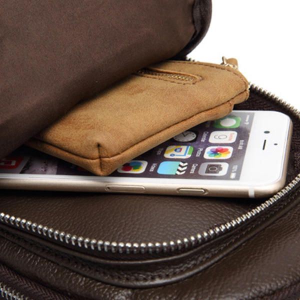 Miesten Aito Nahka Retro Crossbody Laukku Rintalaukku Rento Olkalaukku
