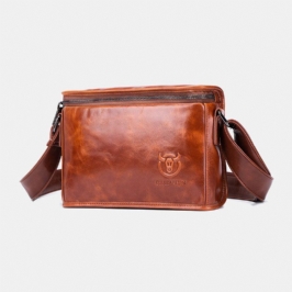 Miesten Aito Nahka Varkaudenesto Kulutuksenkestävä 7.9 Tuuman Ipad Vintage Square Bag Crossbody Bag Olkalaukku