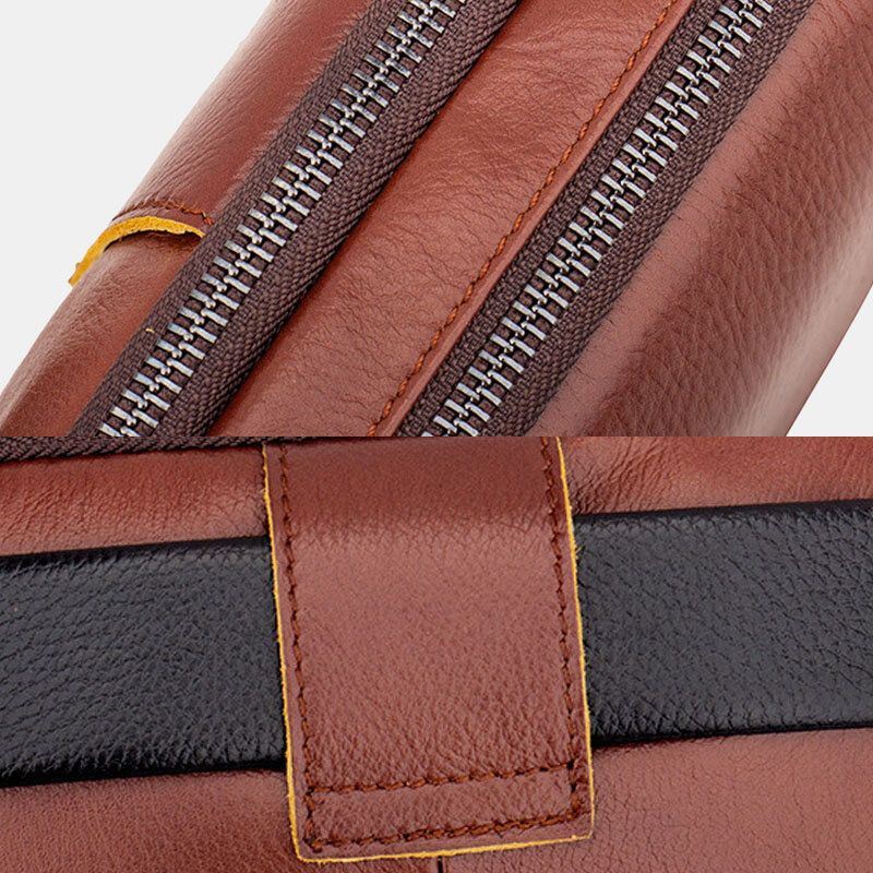 Miesten Aito Nahkainen Retro 7.5 Tuuman Puhelinlaukku Cross Body Bag Vyölaukku Vyölenkillä
